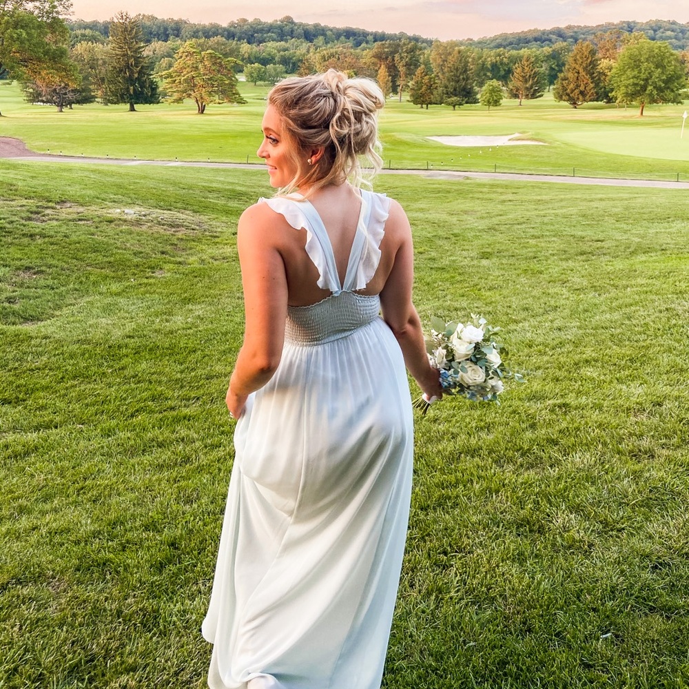 Show me your Mumu light blue bridesmaid dress